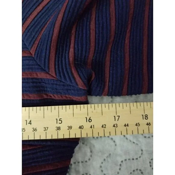 Maeve by Anthropologie Navy Burgundy Stretch Dress Pockets Size 2 EUC - Picture 8 of 9